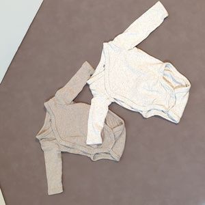 H&M Organic Cotton Long sleeve Onesies Set of 2 Browns Newborn
